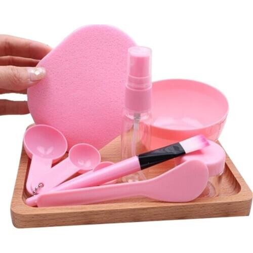 9Pc Silicone Face Mask Mixing Bowl Set DIY Face Mask Tool Kit with Bowl Brush Spoon Stick Bottle Sponge Homemade Mask Applicator