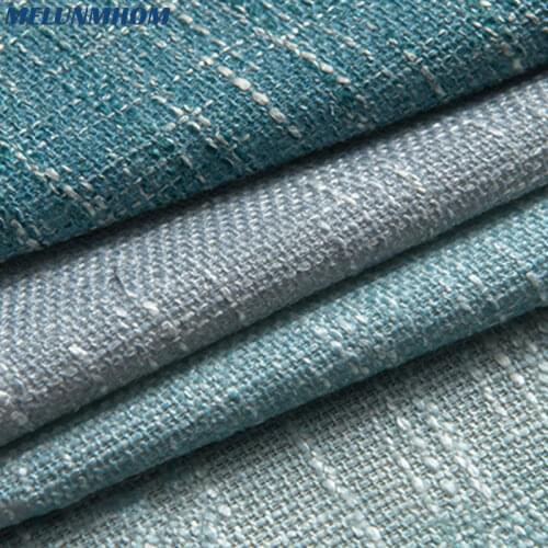 Real Top Fashion Yarn Dyed Cortina Gradient Cotton And Blend Physical Tulle Curtain For Living Room Bedroom Shading Cloth