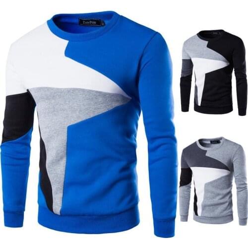 The New Spring Clothing Mens FASHION Fleece Casual Round Collar Stitching Brand Sweaters Sets Mens Sportswear Long Sleeves