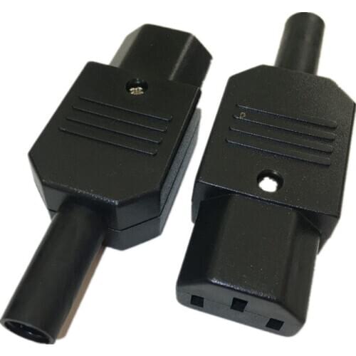 New Wholesale Price 10A 250V Black IEC C13 female Plug Rewirable Power Connector 3 pin AC Socket