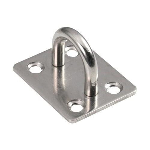 Durable New 4 Holes Boat Deck Eye Plate Rope Fixing With Ring Rectangle Hardware Marine Yacht Accessory Stainless Steel