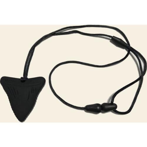 New Baby Teether Shark Tooth Silicone Teething Necklace Baby Gender Neutral Chew Necklace Sensory Teether Pendant BPA Free Beads