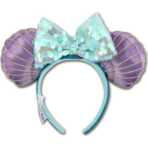 Original Blue mermaid style sequins plush Ears Cute Cartoon Pattern Headwear Headdress Birthday Party Decoration Christmas Gifts