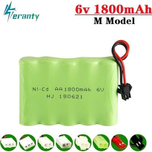 1800mah 6v Rechargeable Battery For Rc toys Cars Tank Truck Robots Gun NiMH Battery AA 6v 700mah Batteries Pack For Rc Boat 1PCS