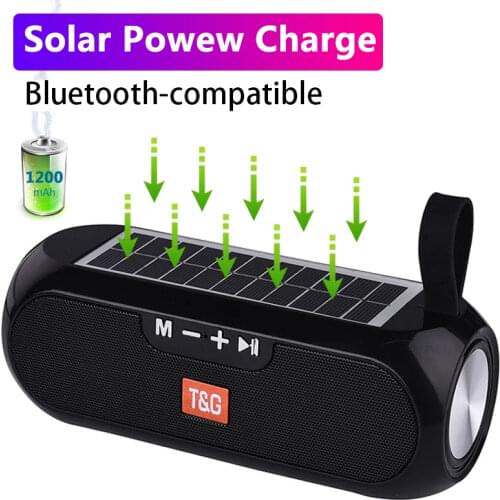 Portable Wireless Bluetooth Column bass Speaker Stereo Music Box Solar Power Bank Boombox waterproof USB AUX FM radio super bass