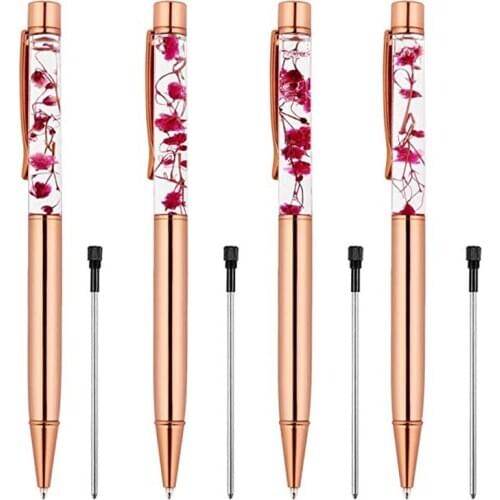 Rose Gold Pen Crystal Gradient Ball Pens Exquisite Creative Luxury High-quality Gold Foil Ballpoint Pens Gift Student Supplies