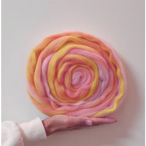 Wool Blended Wool Roving 50g Merino Mixed Hand Dyed Wool Top Art Needle and Wet Felting Supplies Needle Felting Diy Wool (NO.16)