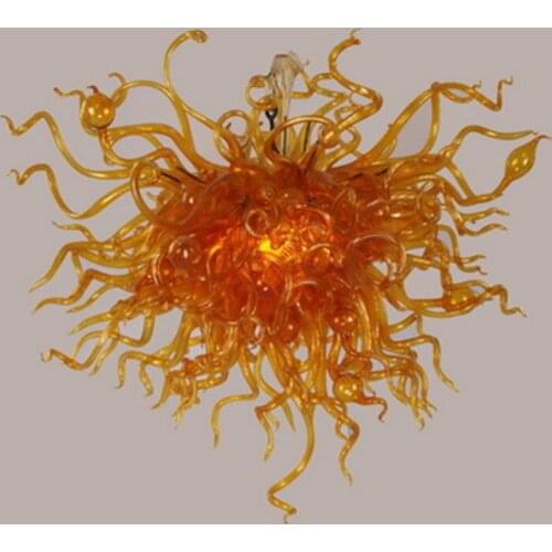 Modern LED Chandelier for Living Room Dining Bedroom Kitchen Brown Color Hand Blown Glass Pendant Lights Art Decor Fixtures 60CM