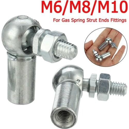 2pcs M6 M8 M10 Universal Silver M6 M8 Boot Bonnet Trunk Gas Strut End Fitting Pin Ball Joint Valve Spring Holders