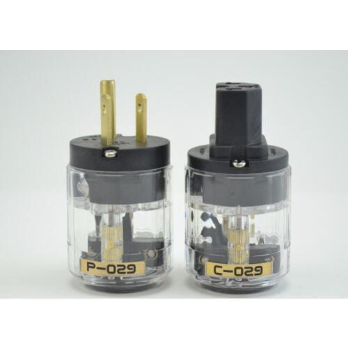 US Hi-End Plated Gold P-029 AC Power plug+C-029 power IEC plug For DIY Mains Power Cable