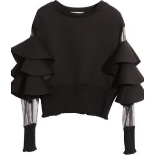 YLO STOCK2019 Air-layer patchwork Perspective Short-style Sanitary Clothingspace T-shirts 18081-61