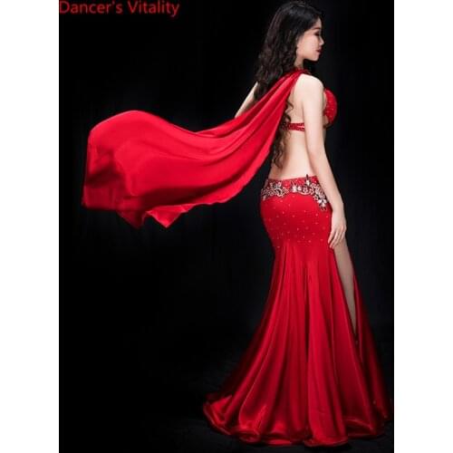 New 2 piece of women luxury oriental costume dance bra panel outside egypt, performance dance show red dress, purple, royal blue