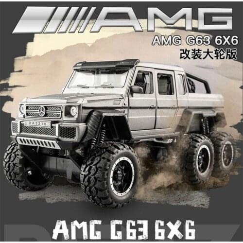 1:32 Electric Die Cast Models Cars scale automobiles Alloy Vehicle Toys Children gld3 BENZ G63 Big Foot 6 Wheels Pick Up Suv 6X6