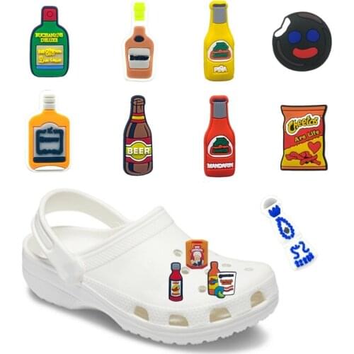 1pcs Cute Mexican Styles PVC Shoe Charms Classic Wine Beer Shoe Accessories Shoe Decorations fit Bracelet Kids Gift