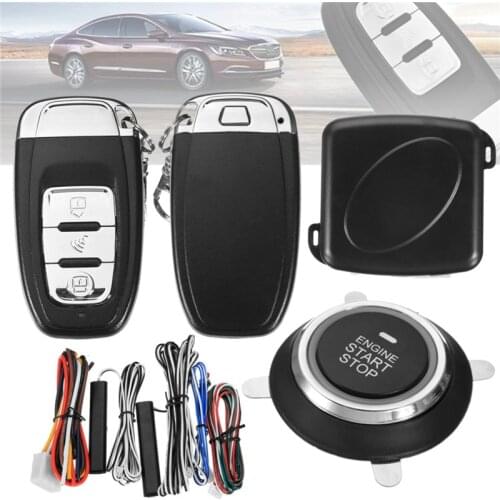 9Pc Diy Car SUV Keyless Entry Engine Start Keyless Alarm System Push Button Remote Starter Stop Automobiles Auto Car Accessories