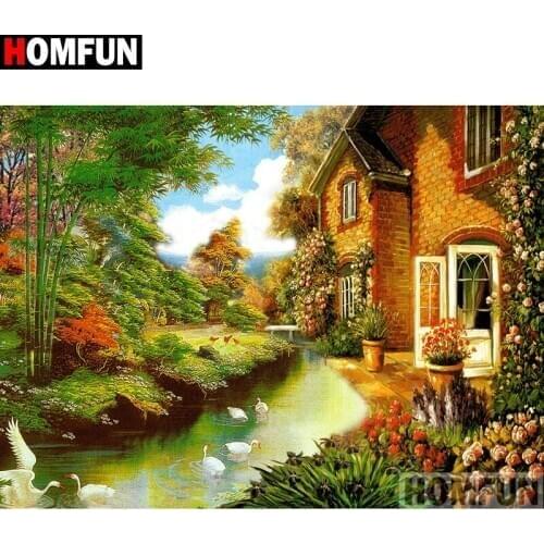 HOMFUN Full Square/Round Drill 5D DIY Diamond Painting "Red flower" Embroidery Cross Stitch 5D Home Decor Gift A15557