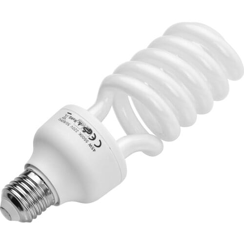 Andoer Spiral Fluorescent Light Bulb 45W 5500K Daylight E27 Socket Energy Saving for Studio Photography Video Lighting