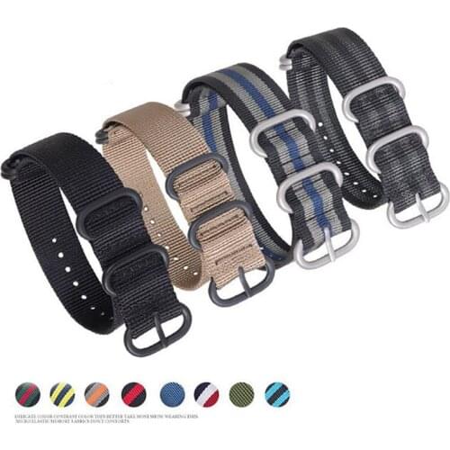 Military Elastic Nylon Watchband For NATO ZULU Strap 16mm 18mm 20mm 22mm 24mm 26mm Canvas Loop Clasp Watch Band Bracelet