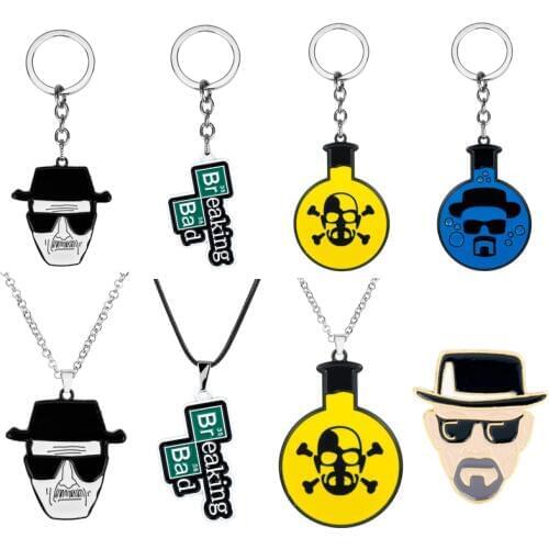 Movie Trinkets Breaking Bad BA BR Heisenberg Keychain Metal Pendant Key Ring Men Women Key Chains