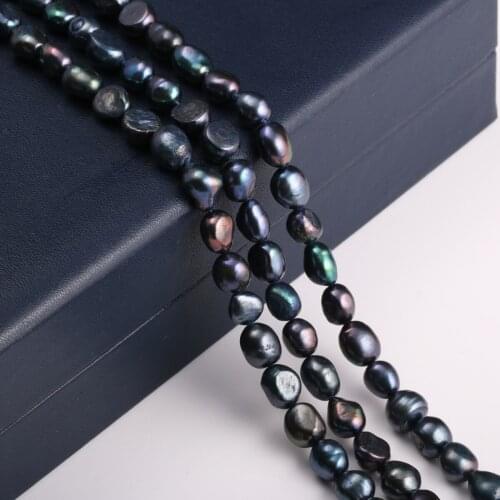 Natural Freshwater Pearl Irregular Black Pearl Loose Beads Making For Charm Jewelry Bracelet Necklace Accessories Size 6-7mm