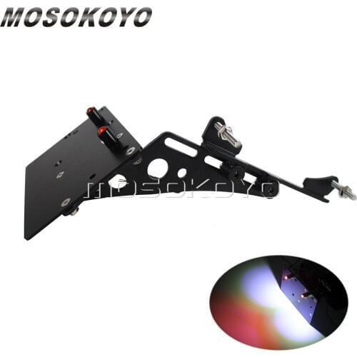Black Motorcycle LED Tail Light Side Mount License Plate Bracket For Harley Sportster XL883 XL1200 Forty Eight Seventy Two