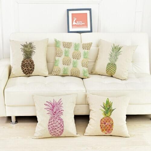 Pineapple Colorful Fruit Style Customized Cushion Throw Pillows pillowcase Geometry Decoration Sofa Baby Room Gift 45*45cm