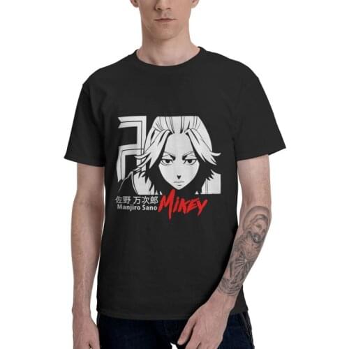 Tokyo Revengers Tshirt Men Fashion Tee Tops 100% Cotton T Shirts Short Sleeve Anime Manga Manjiro Sano Mikey T-shirts Gift Idea