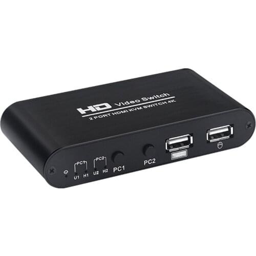 HDMI KVM switch USB 2 port PC computer KVM switch keyboard and mouse for laptop, PC, PS4, Xbox HD TV