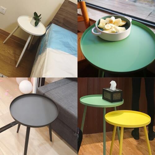 Nordic wrought iron small coffee table modern minimalist corner living room side table several balcony tray table bed round tabl