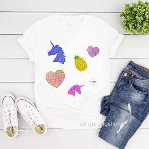 2021 Hot Game поп ит Pop It T Shirt Love Dinosaur Women Clothes Female Clothing Tee Short Sleeve T-Shirts Harajuku Streetwear