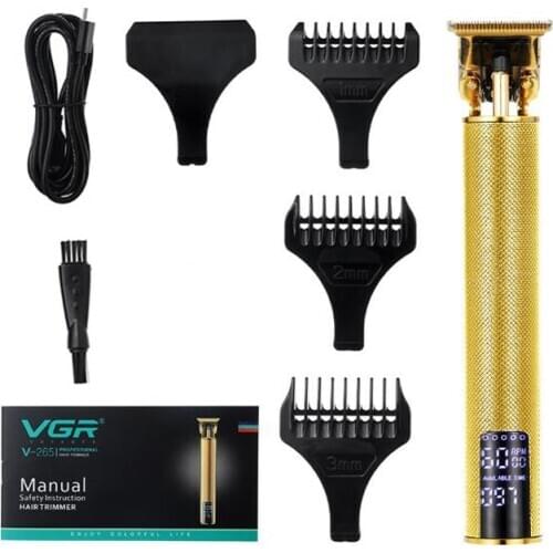 VGR hair trimmer USB rechargeable hair clipper haircut machine oilhead clipper white hair carving clipper beard trimmer LCD