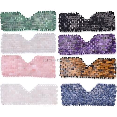 Rose Quartz Eye Mask Massager Natural Jade Eye Mask Stone Sleep Mask Face Massager Sleeping Eye Mask For Eye Relax Eye Care Tool