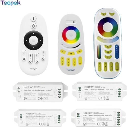 MiBoxer Upgraded LED Controller 12-24V 2.4G RF Remote / WiFi APP Control For Single Color RGBW RGB CCT LED Strip