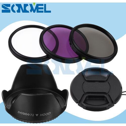 72mm UV CPL FLD Lens Filter Kit+Lens Cap+Flower Lens Hood For Sony A7 A7II A7R A7S A7RII A7SII A9 FE 24-240mm/70-200mm f/4 G OSS
