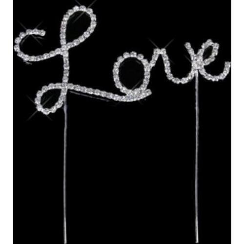 Love Letter Rhinestone Wedding Birthday Party Anniversary Cake Topper Party Supplies Cake Accessory Decoration Dinner Decor hot