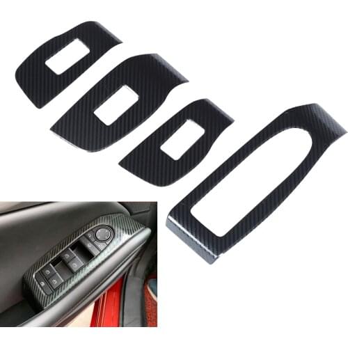Window Switch Panel Trim Frame Stickers Carbon Fiber Style Replacement for Mazda CX-30 2020 RHD Car Interior Decoration