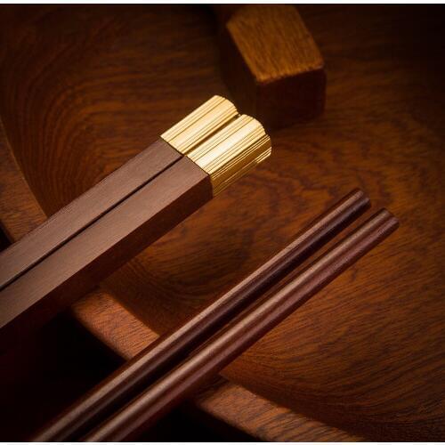 Chinese Style Chopsticks Alloy Chopsticks Restaurant Hot Pot Long Sushi Chopsticks Red sandalwood chopsticks Kitchen Utensils