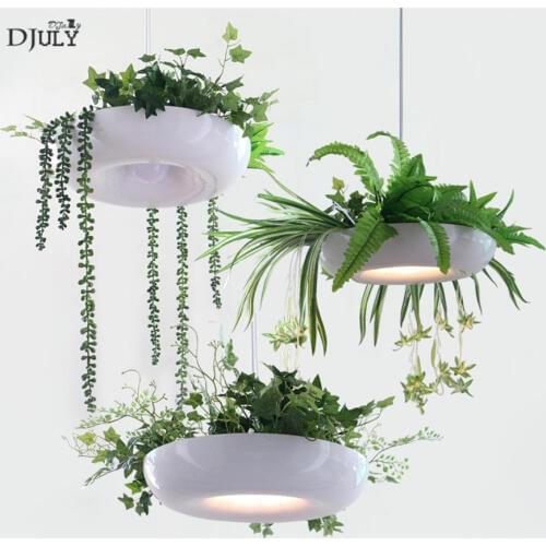 Nordic Sky garden rural flower pot pendant lights for balcony dining room coffee store art deco suspension luminaire led lamp