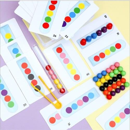 Clip beads test tube toy children logic concentration fine motor training game Montessori teaching aids educational toy for kids