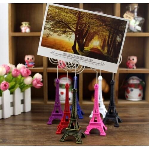 Sale Eiffel Tower Business Card Files Badge Card Holder Wholesale for Gift Crafts Photo Clip Note Folder Memo Holder SN1901