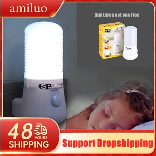 LED Night Light Mini Light Sensor Control 110V 220V EU US Plug Nightlight Lamp For Children Kids Bedroom Lights Socket Lamps