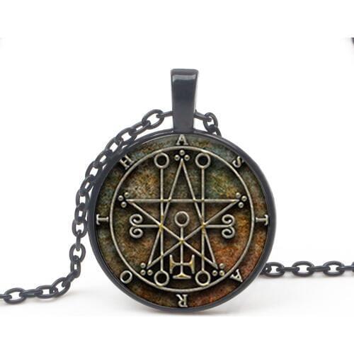 Vintage VINTAGE Seal Pendant Astaroth Imprint Pendant Necklace Jewelry Steampunk Mens and Women Long Chain Party Gift Souvenir