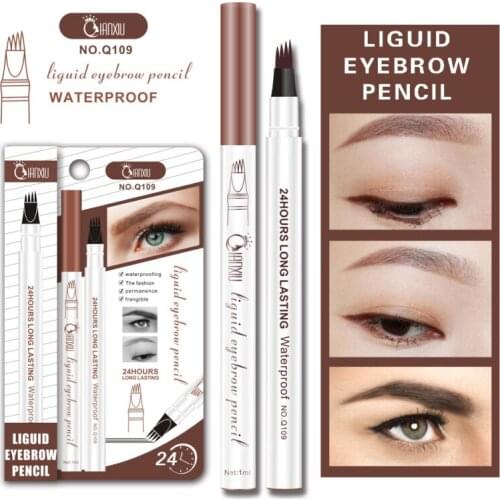 Eyebrow Waterproof Natural Pen Eye Brow Tint Makeup Three Colors Eyebrow Pencil Brown Grey Brush Cosmetics New 2021 TSLM1