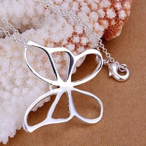 Jewelry silver plated Jewelry Pendant Fine Fashion Cute Big butterfly Necklace Top Quality CP014