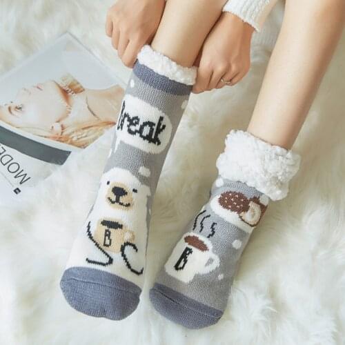 Women Winter Christmas Socks Cotton Print Thicken Anti-slip Warm Fleece Socks Female harajuku Ladies Funny Socks streetwear 2020
