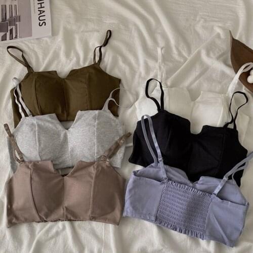 Women Cotton Underwear Tube Top Bra Sexy Solid Color Top Femlae Push Up Brassiere Fashion Sports Bra Sexy Lingerie Top Selling