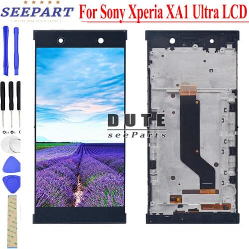 6.0"For Sony Xperia XA1 Ultra C7 LCD Display Touch Screen Digitizer Assembly With Frame Parts For Sony C7 LCD