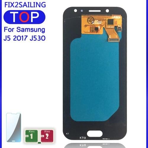 For Samsung Galaxy J5 2017 J530 SM-J530F 100% Tested Working Super AMOLED LCD Display Touch Screen Assembly Tempered Glass