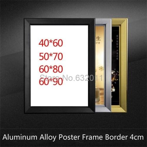 Golden Silvery Black Aluminum Poster Frame Lift Advertising Banner Frame Wall Mounted Photo Frame Certificate Sign Display Rack