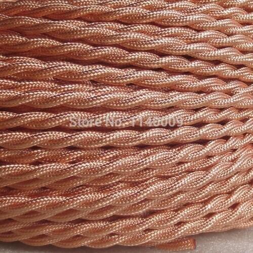 10m/lot 2 x 0.75mm2 Twisted Electrical Cable Braided Electrical Wire